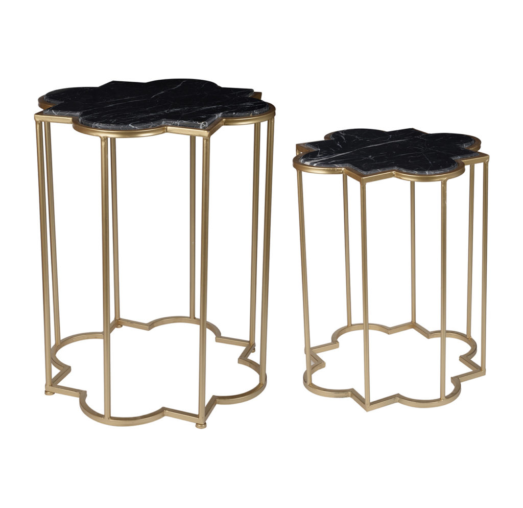 Black Marble & Gold Nesting Tables Loluma