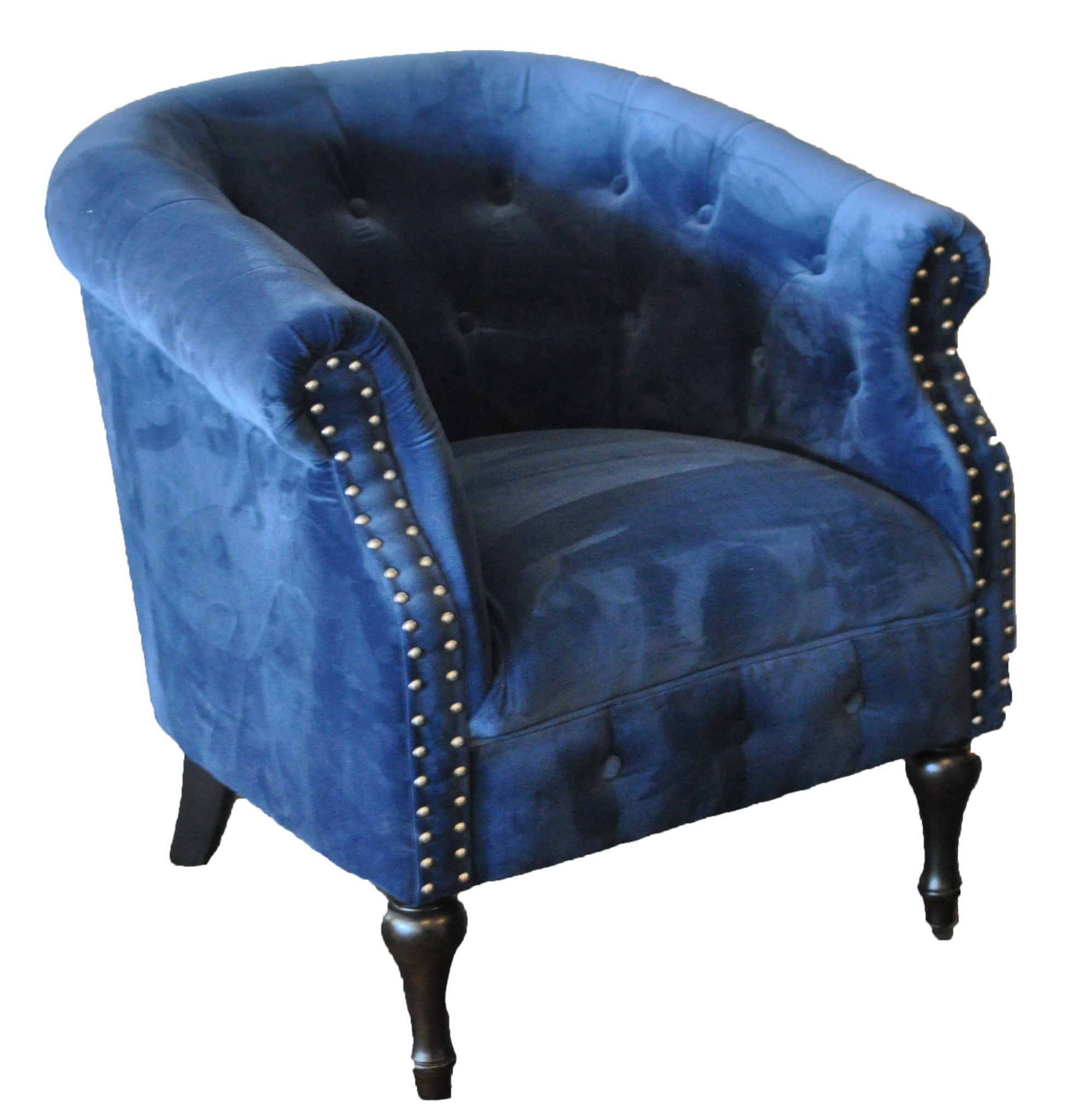 Indigo Blue Velvet Club Chair Loluma