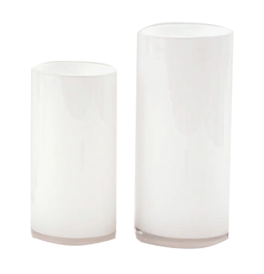 White Glass Cylinders - Loluma