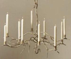 Antler Metal Candlelit Chandelier