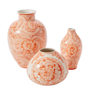 Eleanor Chinoiserie Vases – Coral
