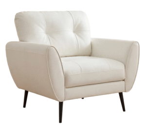 White Faux Leather Armchair